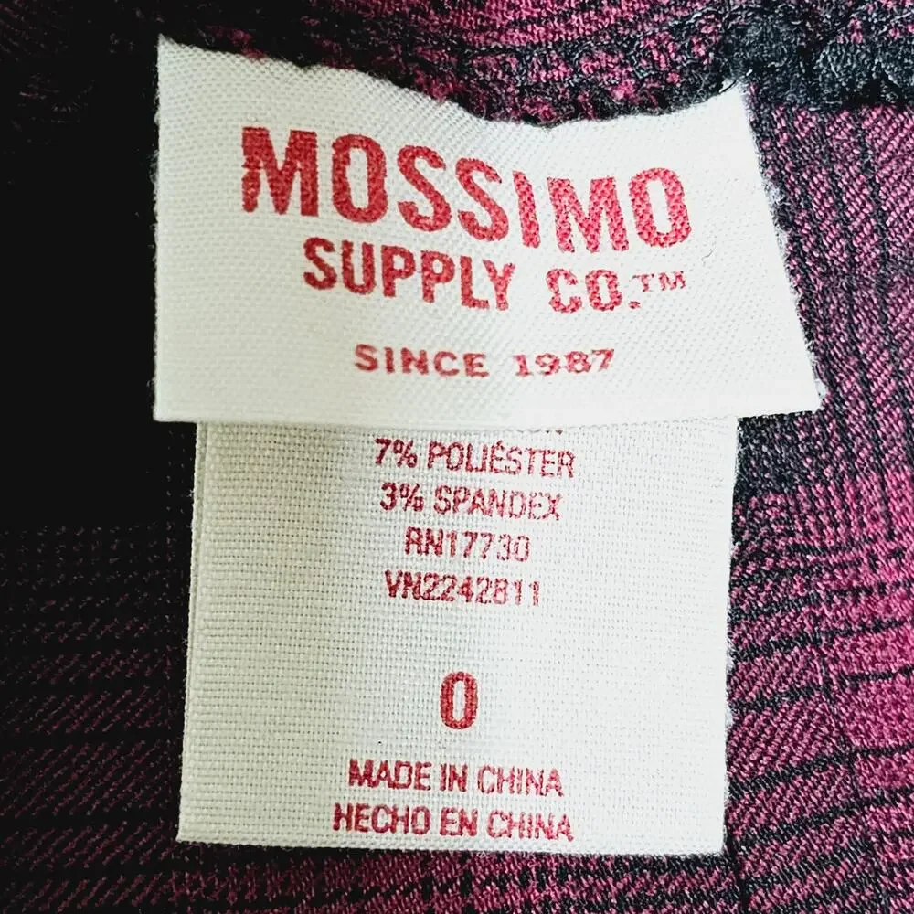 Mossimo Supply Co. Y2K Mini Skirt Women's Size 0 Plaid Ruffle Grunge Preppy Punk